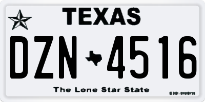 TX license plate DZN4516
