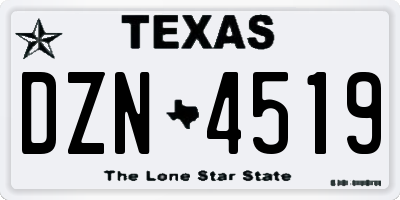 TX license plate DZN4519