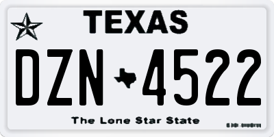 TX license plate DZN4522