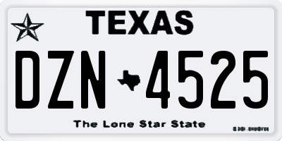 TX license plate DZN4525