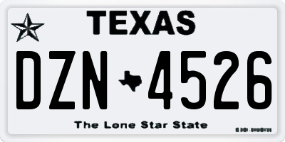 TX license plate DZN4526