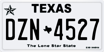 TX license plate DZN4527