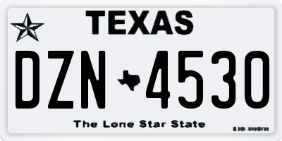 TX license plate DZN4530