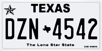 TX license plate DZN4542