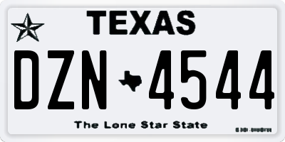 TX license plate DZN4544