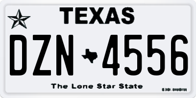 TX license plate DZN4556