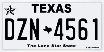 TX license plate DZN4561