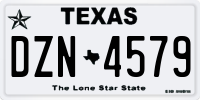TX license plate DZN4579