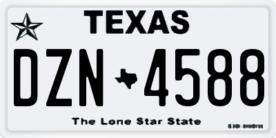 TX license plate DZN4588