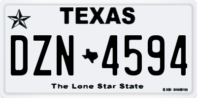 TX license plate DZN4594