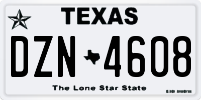 TX license plate DZN4608