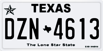 TX license plate DZN4613