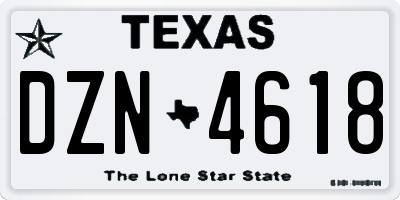 TX license plate DZN4618