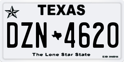 TX license plate DZN4620