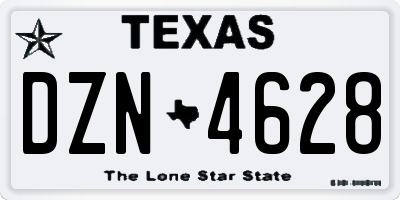 TX license plate DZN4628