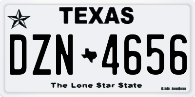 TX license plate DZN4656