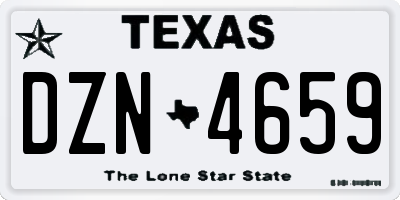 TX license plate DZN4659
