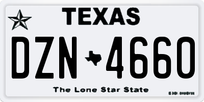 TX license plate DZN4660
