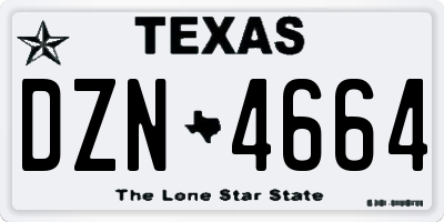 TX license plate DZN4664