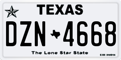 TX license plate DZN4668