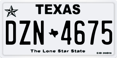 TX license plate DZN4675