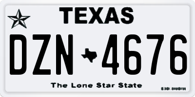 TX license plate DZN4676