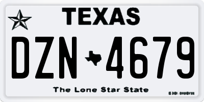 TX license plate DZN4679