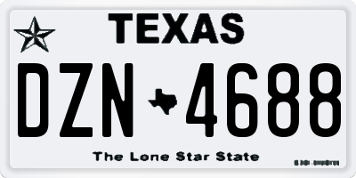 TX license plate DZN4688