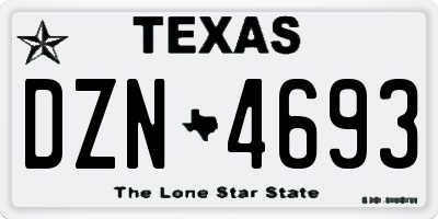 TX license plate DZN4693