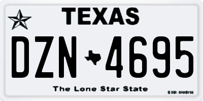 TX license plate DZN4695