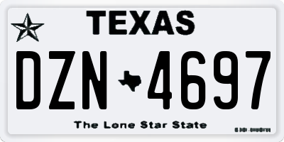 TX license plate DZN4697