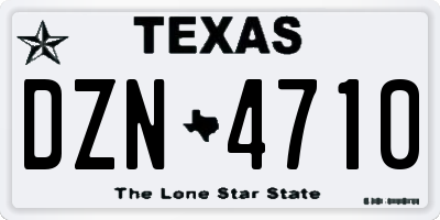 TX license plate DZN4710
