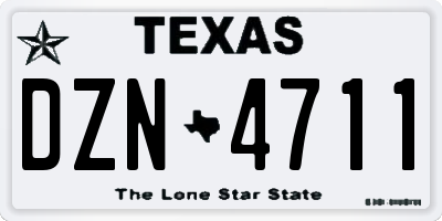 TX license plate DZN4711