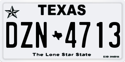 TX license plate DZN4713