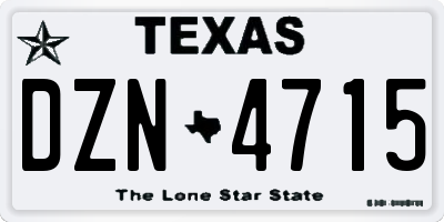 TX license plate DZN4715