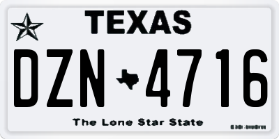 TX license plate DZN4716