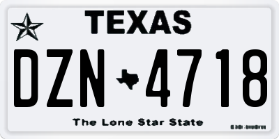 TX license plate DZN4718