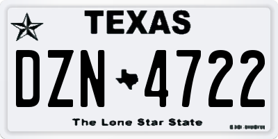 TX license plate DZN4722