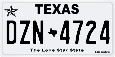 TX license plate DZN4724