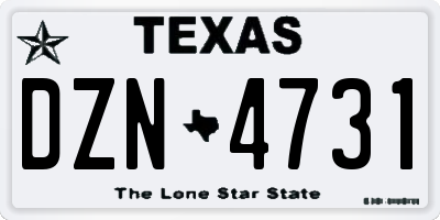 TX license plate DZN4731