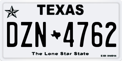TX license plate DZN4762