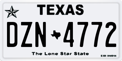 TX license plate DZN4772