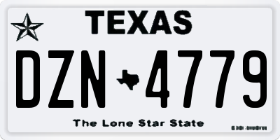 TX license plate DZN4779