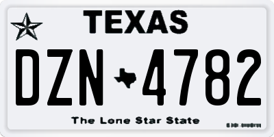 TX license plate DZN4782