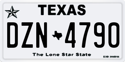 TX license plate DZN4790