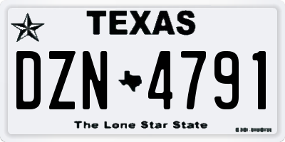 TX license plate DZN4791