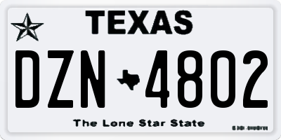 TX license plate DZN4802