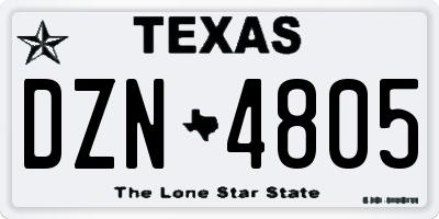 TX license plate DZN4805