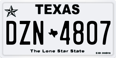 TX license plate DZN4807