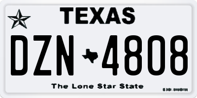 TX license plate DZN4808